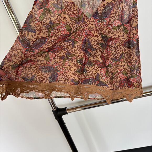 Y2K Charlotte Russe Butterfly Sheer Tank Top Racerback Festival Blouse Medium - Picture 5 of 8